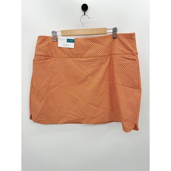 Lady Hagen Skirt Women XXL NWT Navette Orange Multi 17" Tummy Control Mini Skort - Picture 9 of 9